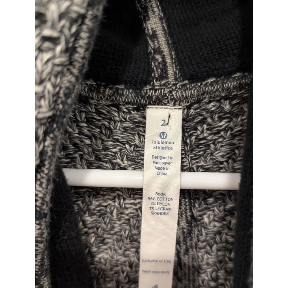 Lululemon Post Practice Knit Cardigan In Ghost Black Size 2